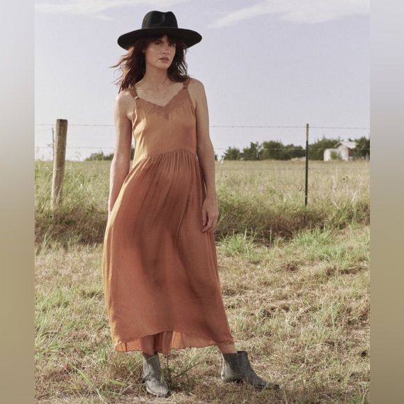 THE GREAT. Maple Leaf Dress in Montana Gold XS - Picture 6 of 12